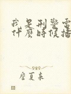 我是刑警电视剧什么时候播出