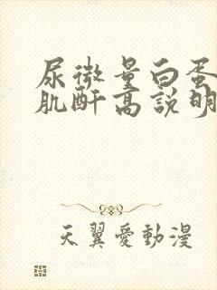 尿微量白蛋白/肌酐高说明什么问题