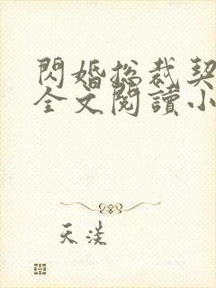 闪婚总裁契约妻全文阅读小说