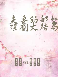 夫妻的那些事电视剧大结局免费观看全集