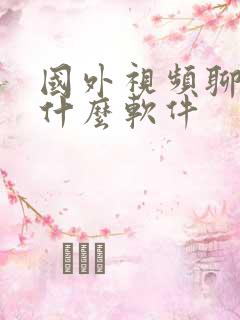 国外视频聊天用什么软件