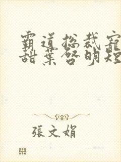 霸道总裁宠妻超甜叶启明短剧