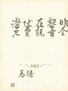 潜伏在黎明之前免费观看全集