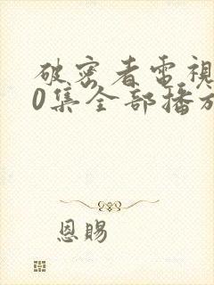 破密者电视剧40集全部播放