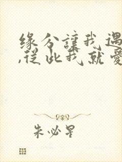 缘分让我遇见你,从此我就爱上你