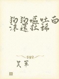 狗狗呕吐白色泡沫还拉稀