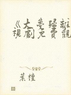 《大梦归离》电视剧免费观看