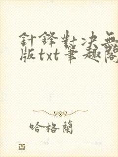 针锋对决无删减版txt笔趣阁