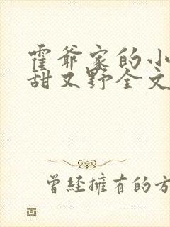 霍爷家的小祖宗甜又野全文