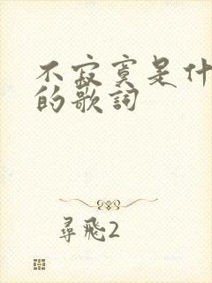 不寂寞是什么歌的歌词