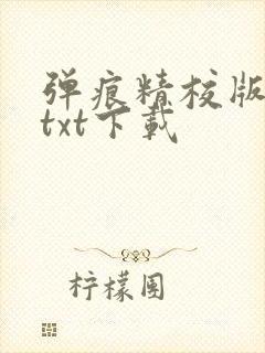 弹痕精校版原著txt下载