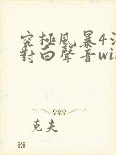 究极风暴4没有对白声音win10