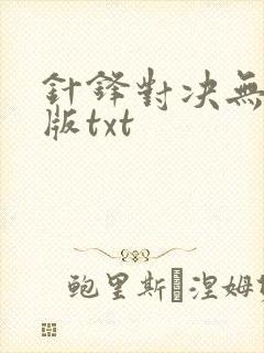 针锋对决无删减版txt