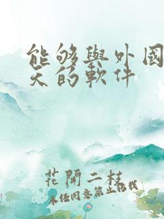 能够与外国人聊天的软件