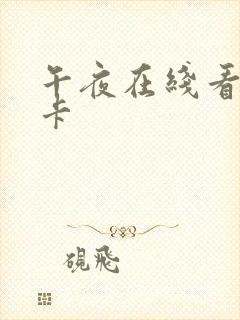 午夜在线看片不卡