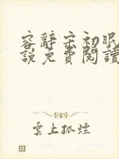 容辞宋初眠的小说免费阅读全文无弹窗