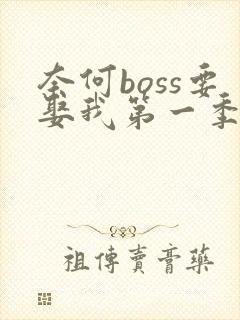 奈何boss要娶我第一季全集免费