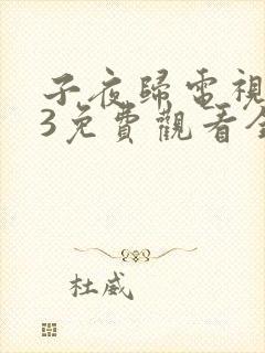 子夜归电视剧23免费观看全集高清