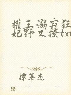 权王溺宠狂傲王妃野又撩txt全集下载