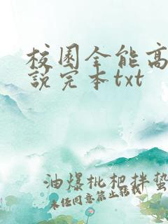 校园全能高手小说完本txt