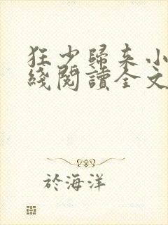 狂少归来小说在线阅读全文免费