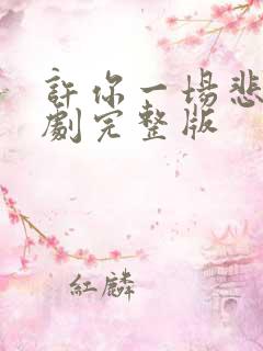 许你一场悲欢短剧完整版