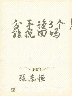 分手后3个月还能挽回吗