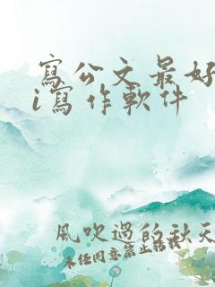 写公文最好的ai写作软件