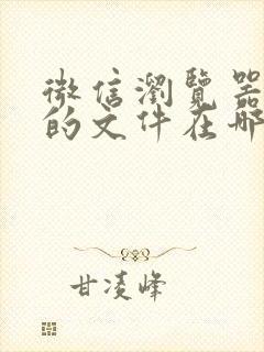 微信浏览器下载的文件在哪里