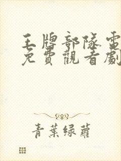 王牌部队电视剧免费观看剧情