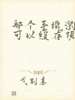 哪个手机浏览器可以缓存视频