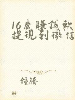 16岁赚钱软件提现到微信的