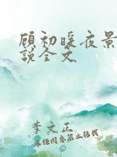 顾初暖夜景寒小说全文