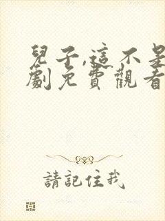 儿子,这不是韩剧免费观看完整版电视剧