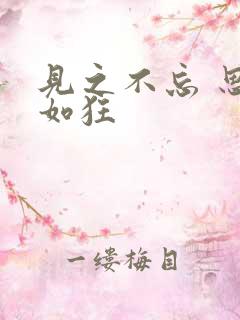 见之不忘 思之如狂