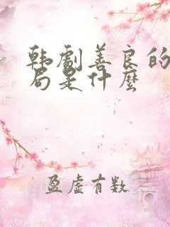 韩剧善良的他结局是什么