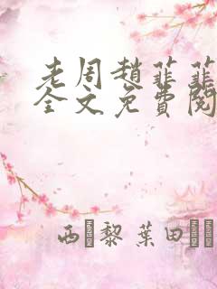 老周赵菲菲小说全文免费阅读