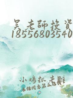 吴老师投资理财18556803540