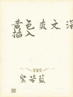 黄色爽文 深深插入