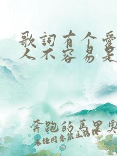 歌词有个爱你的人不容易是什么歌