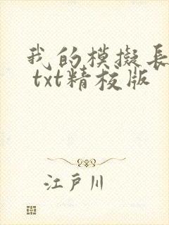 我的模拟长生路 txt精校版