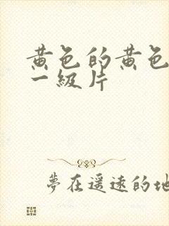 黄色的黄色录像一级片