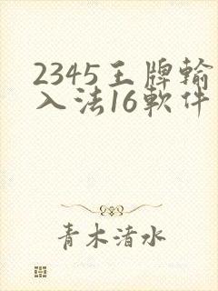 2345王牌输入法16软件电脑版下载