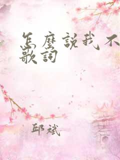 怎么说我不爱你歌词