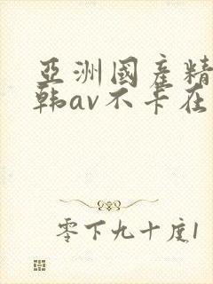 亚洲国产精品日韩av不卡在线