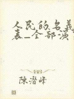 人民的名义演员表_全部演员介绍