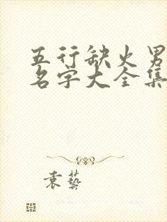 五行缺火男孩取名字大全集