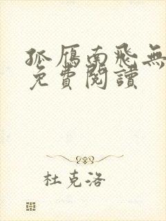 孤雁南飞无归期免费阅读