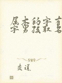 属木的字有哪些字男孩取名