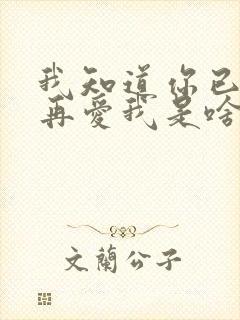 我知道你已经不再爱我是啥歌